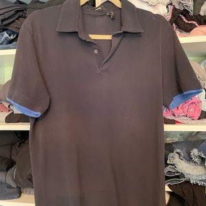 Mens Theory polo black with trim. Size S